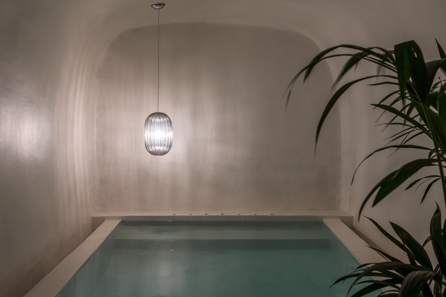 luxe zwembad met design wanden