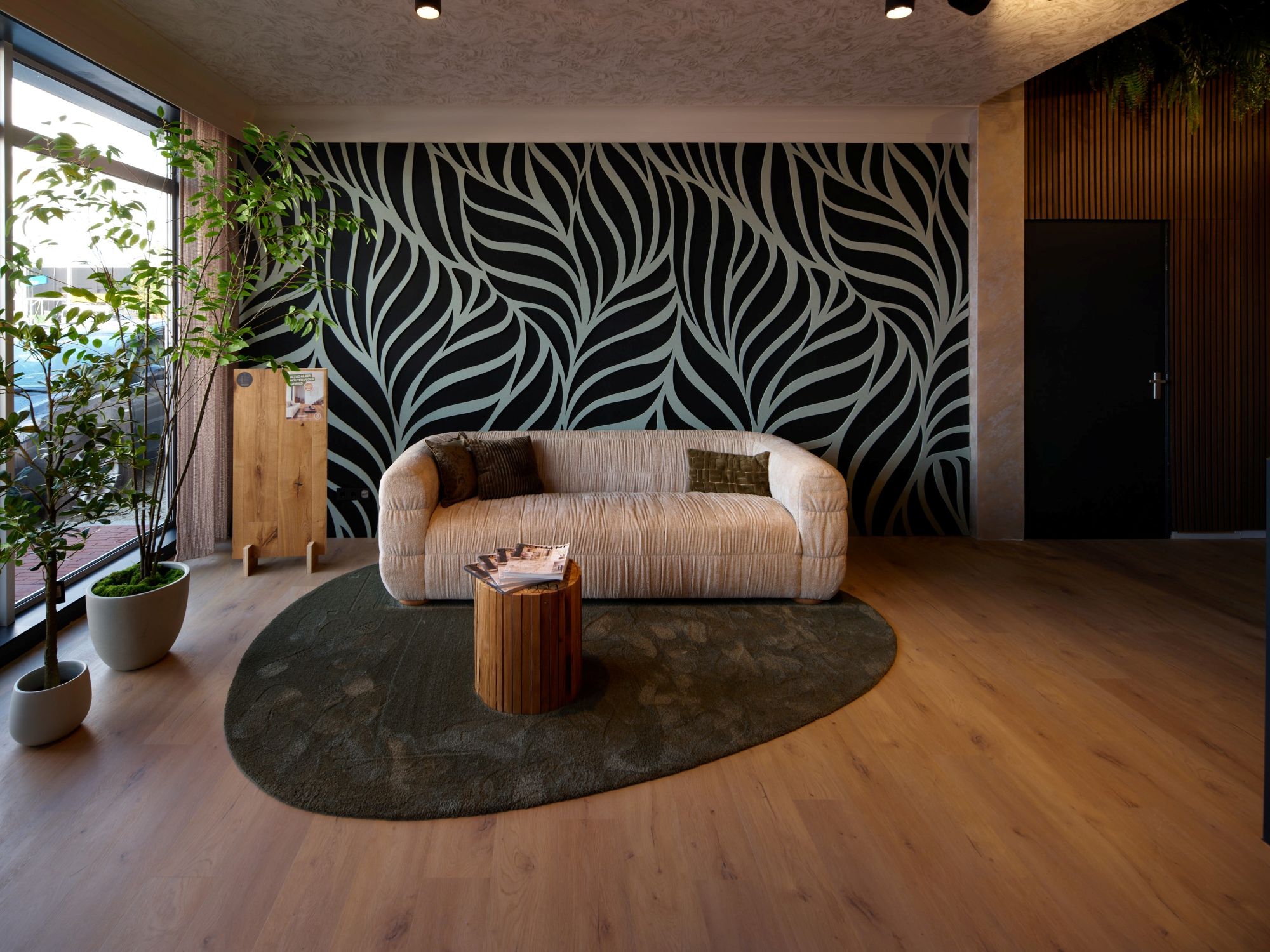 zithoek met wandafwerking