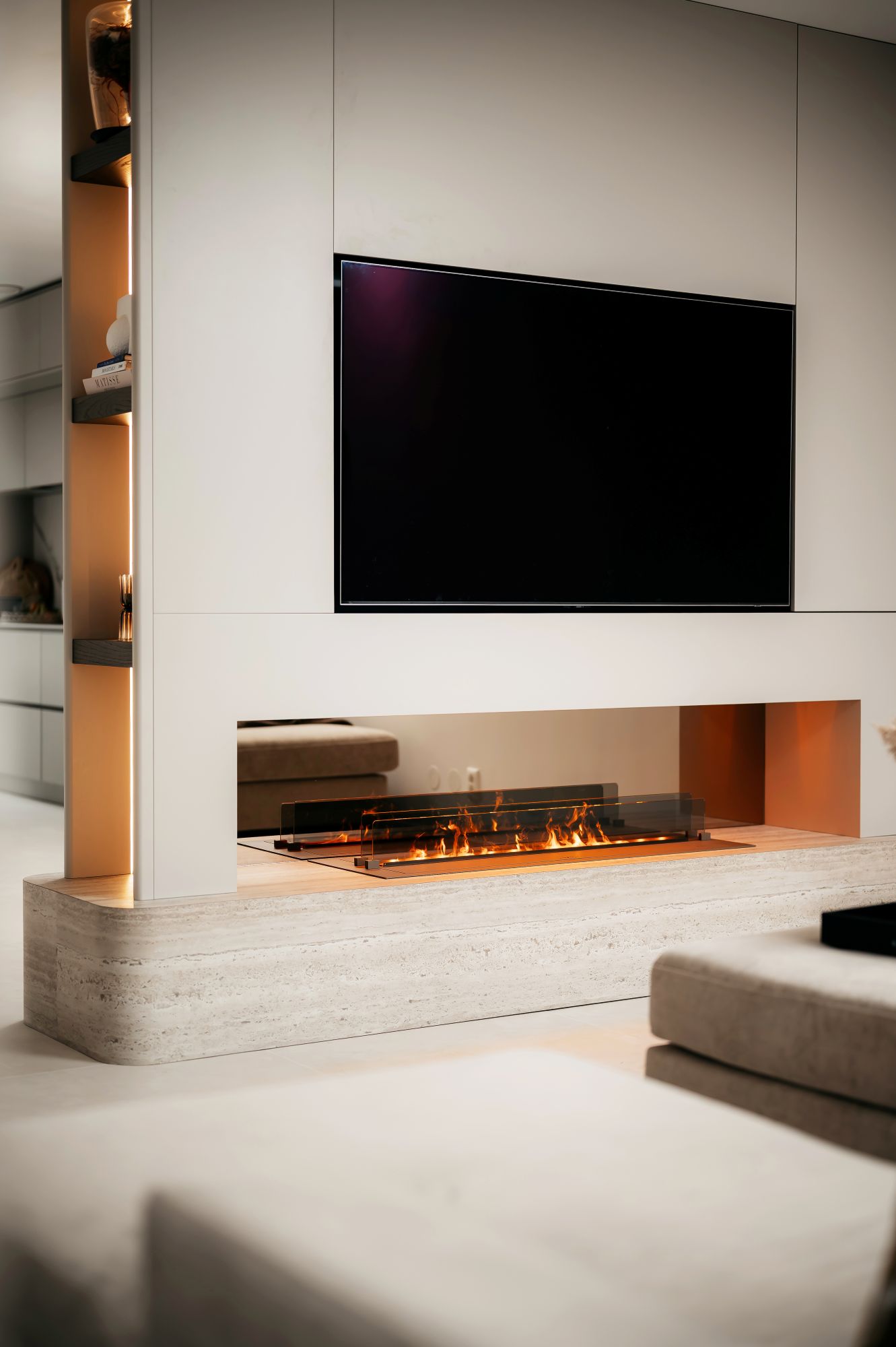 tv meubel met haard