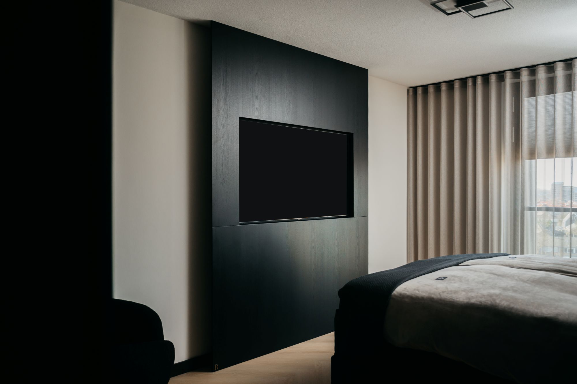 slaapkamer met cinewall