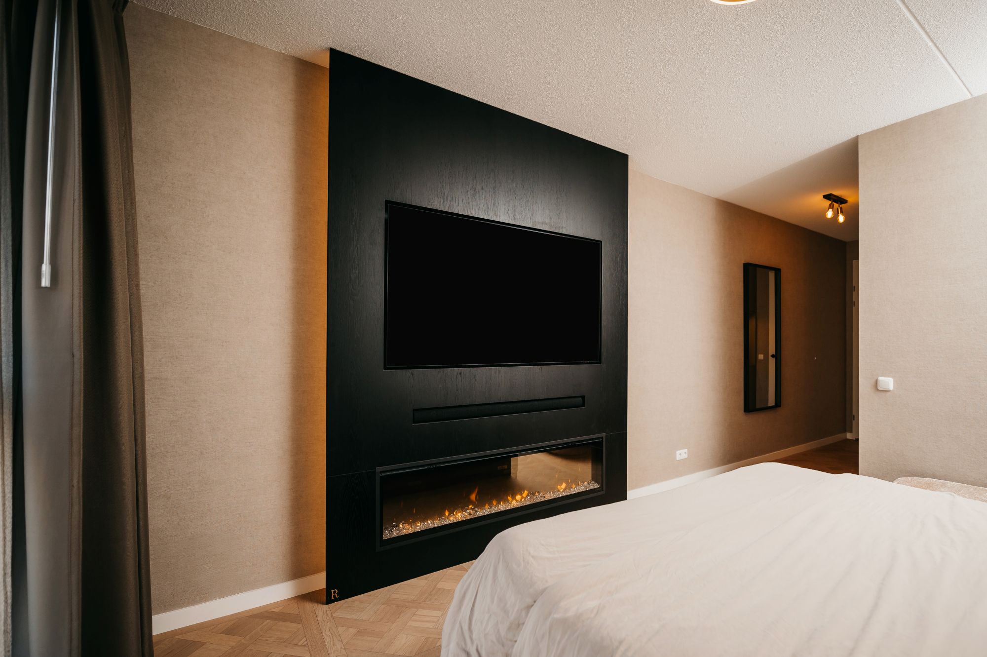 slaapkamer met cinewall