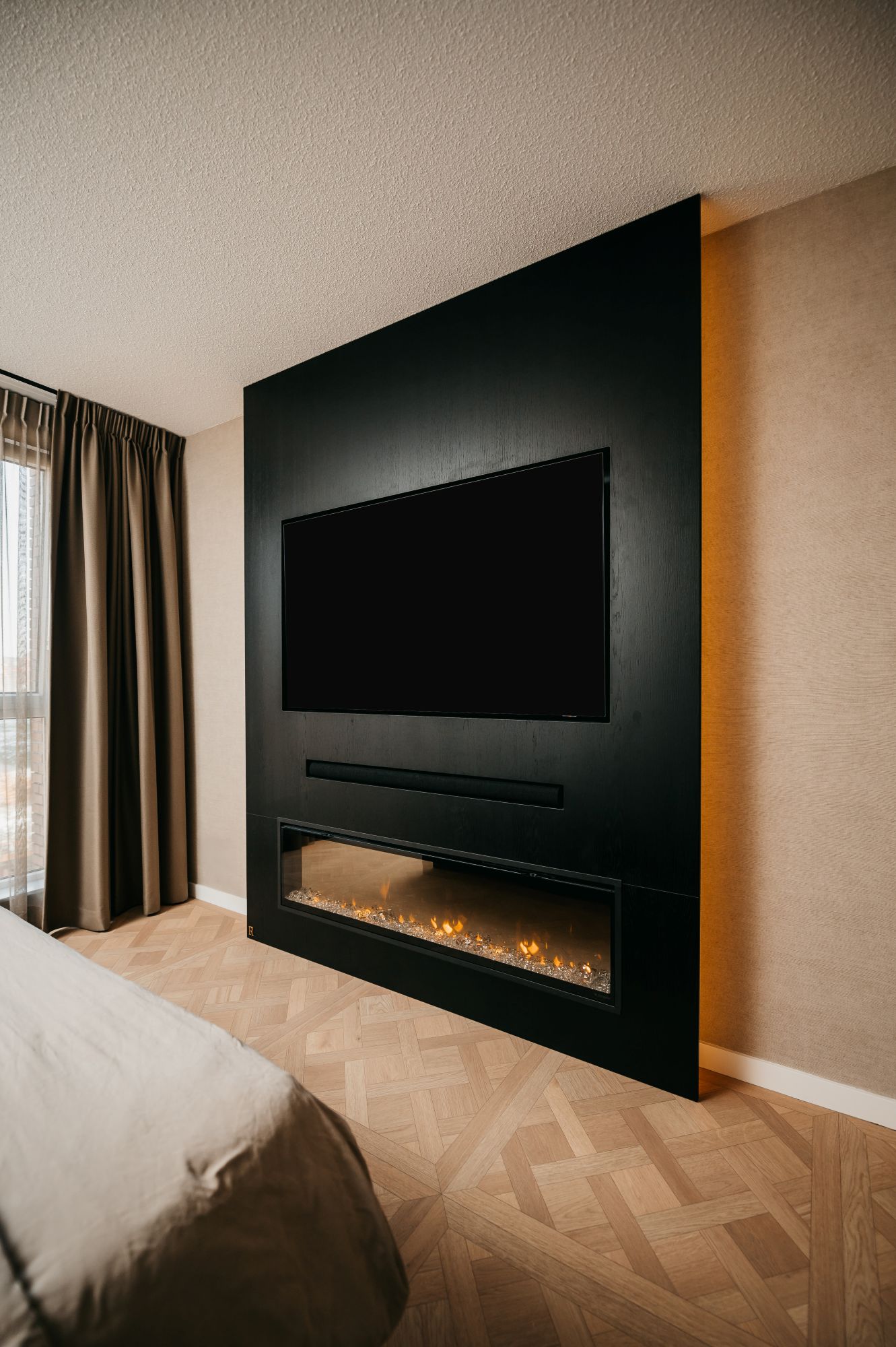 slaapkamer met cinewall