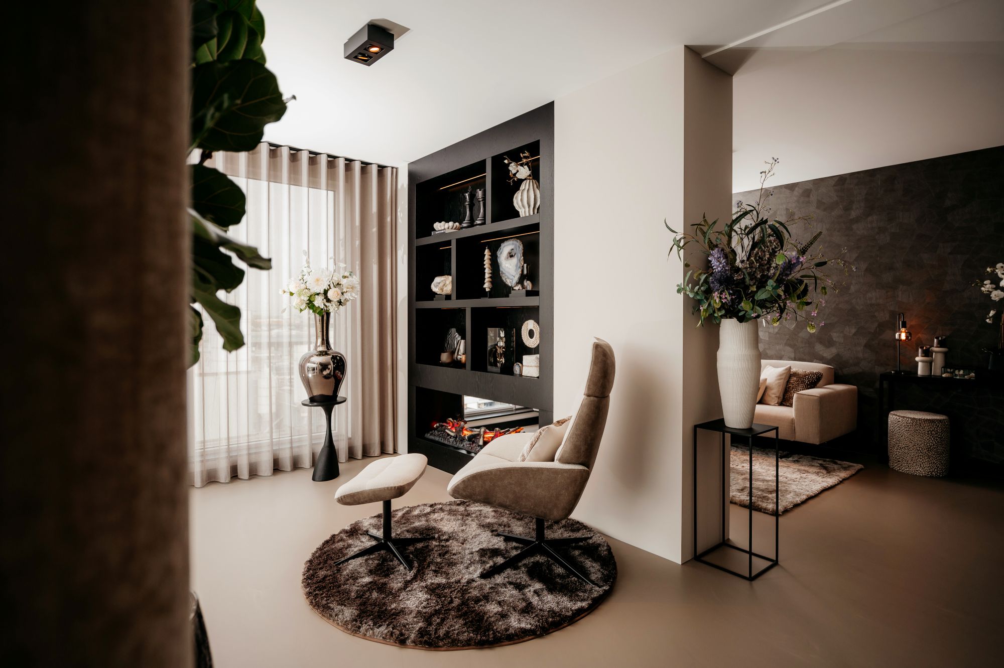 zithoek met wandkast