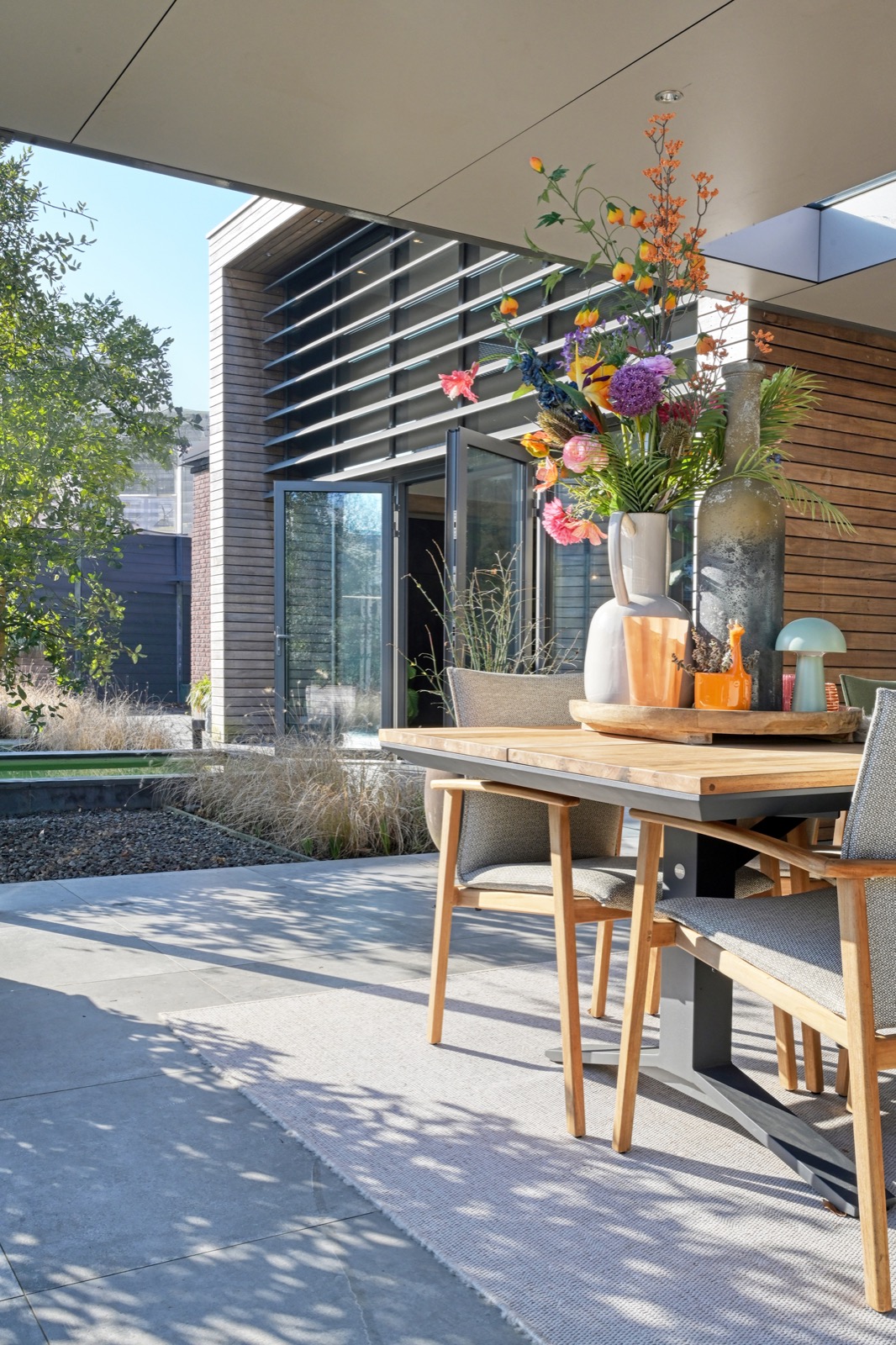 luxe terras onder overkapping