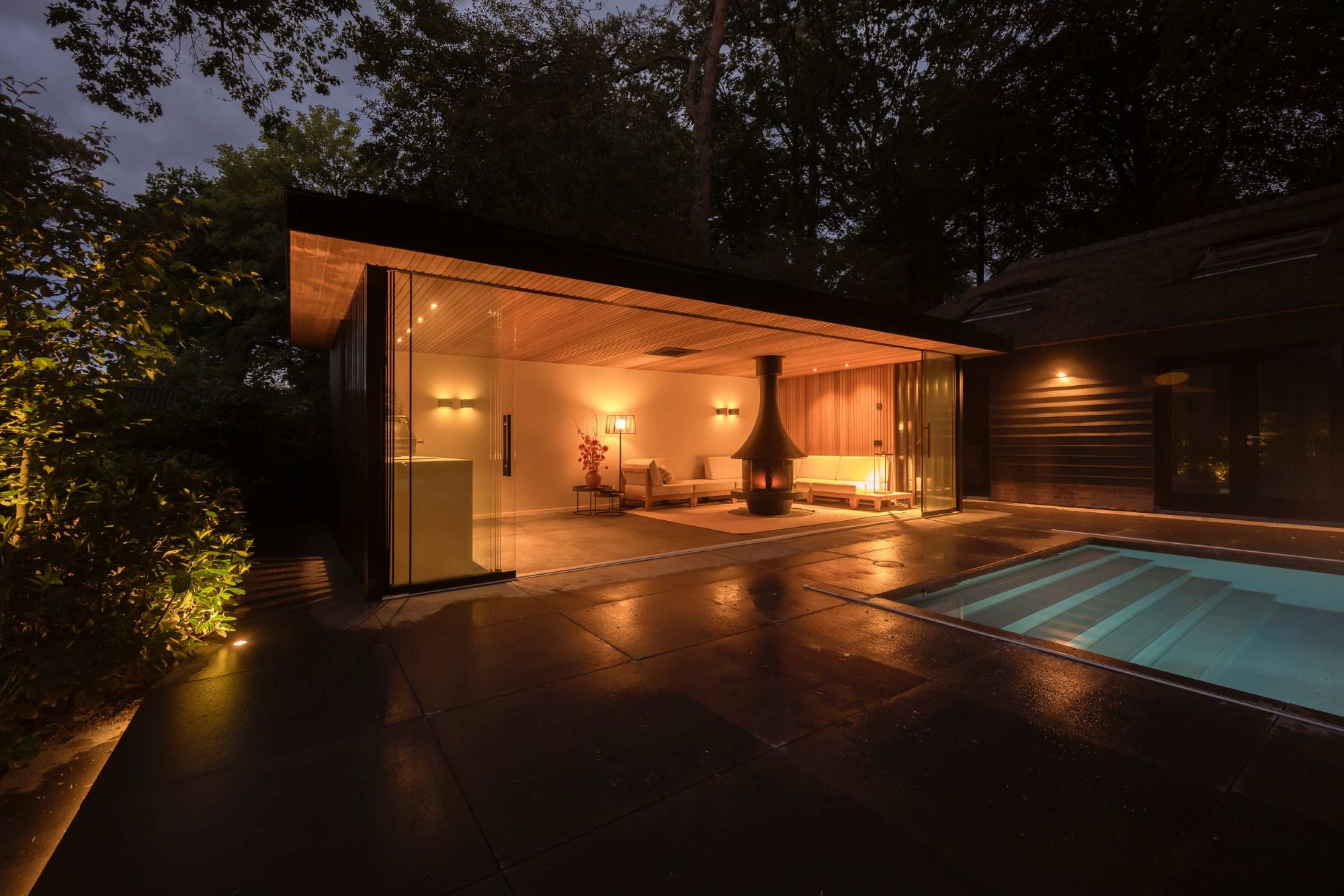 buitenkamer in nacht