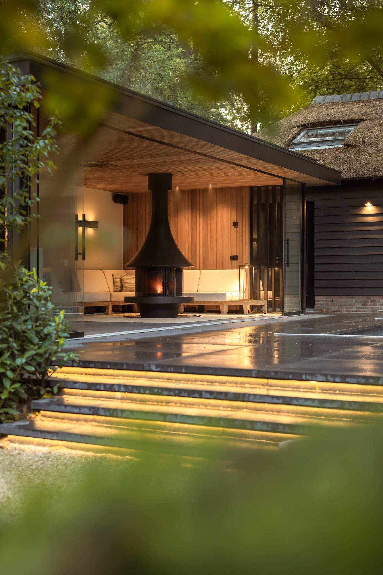 poolhouse met haard