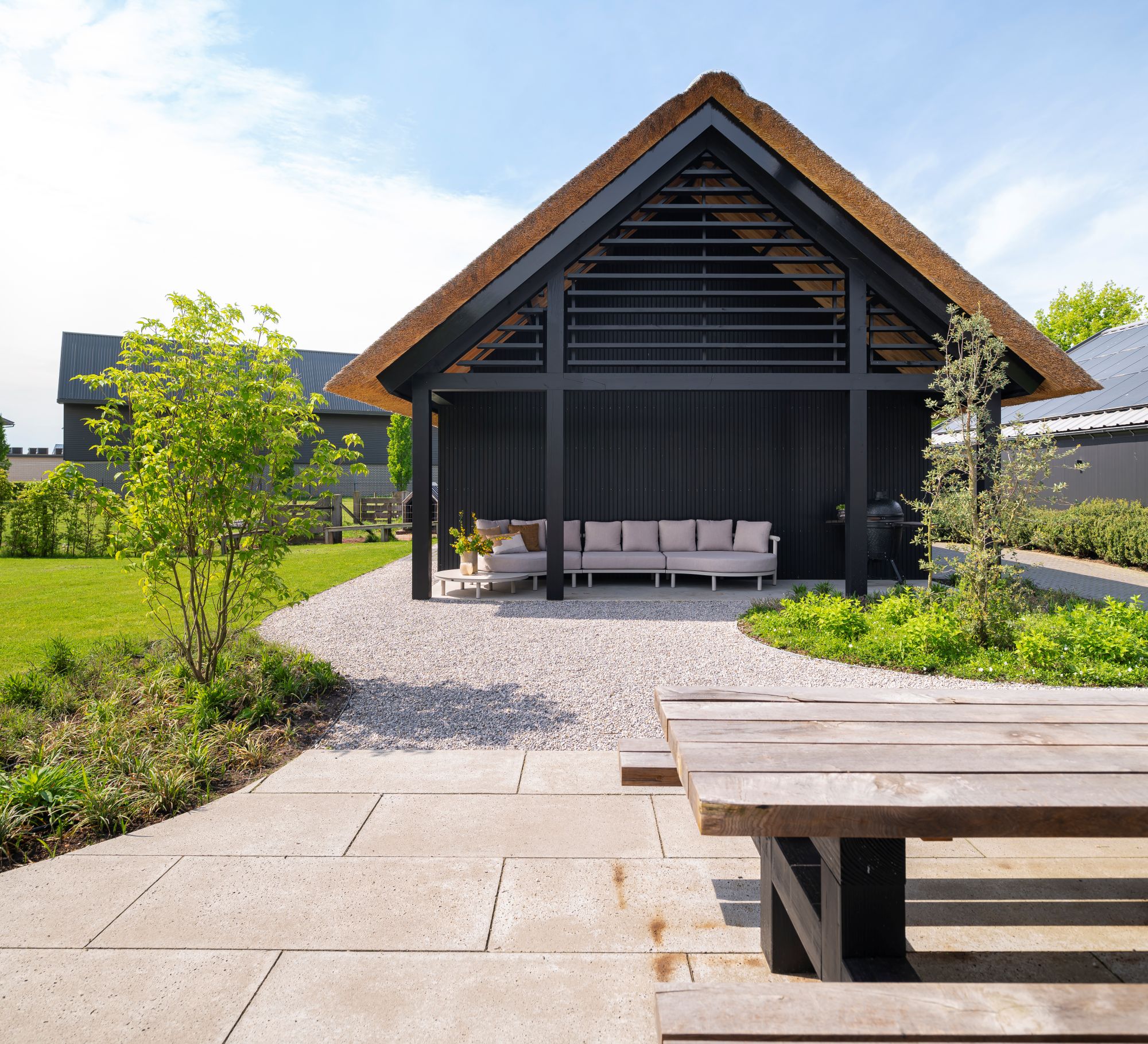 overkapping met rietendak