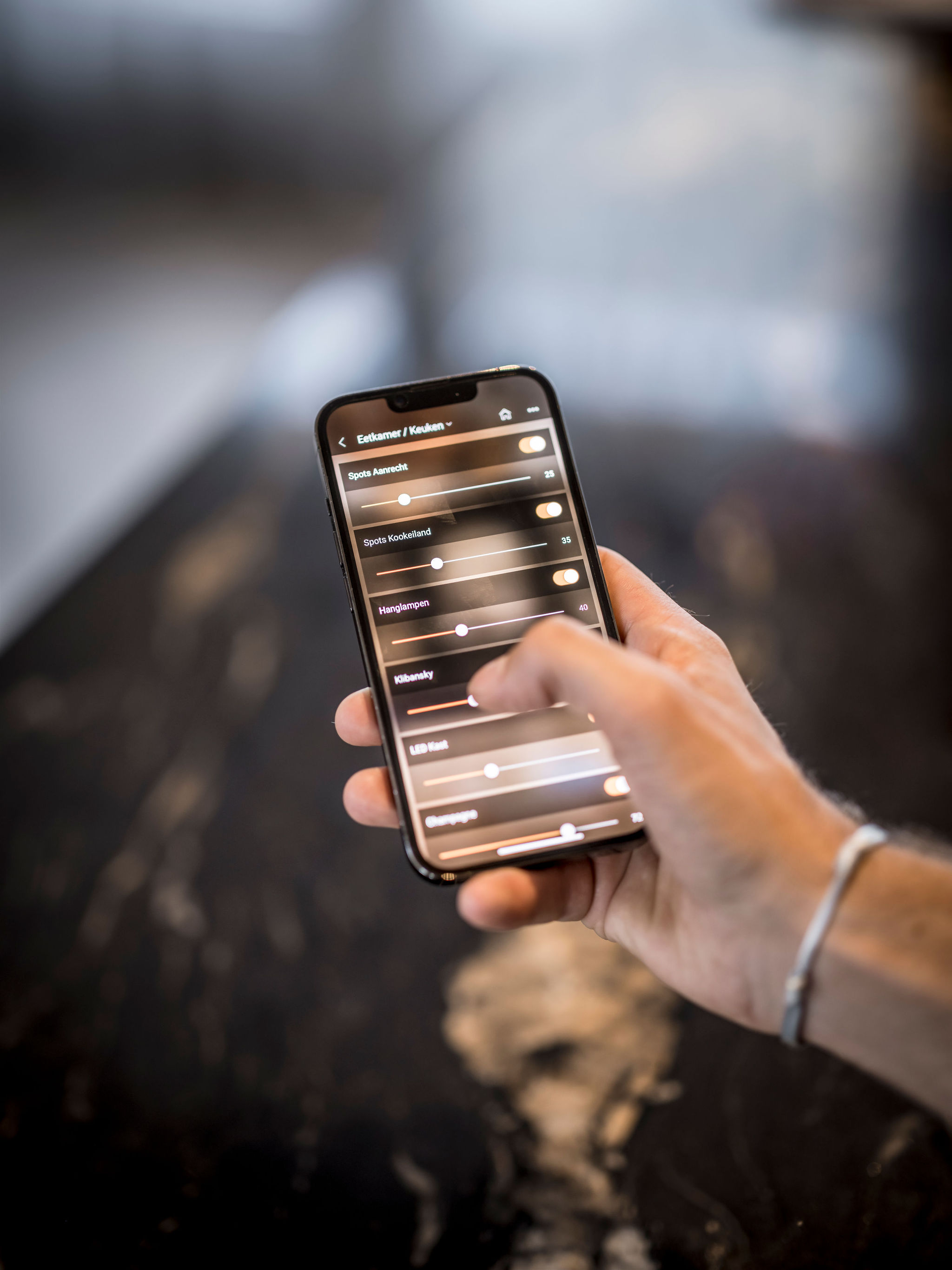 telefoon met controle panel