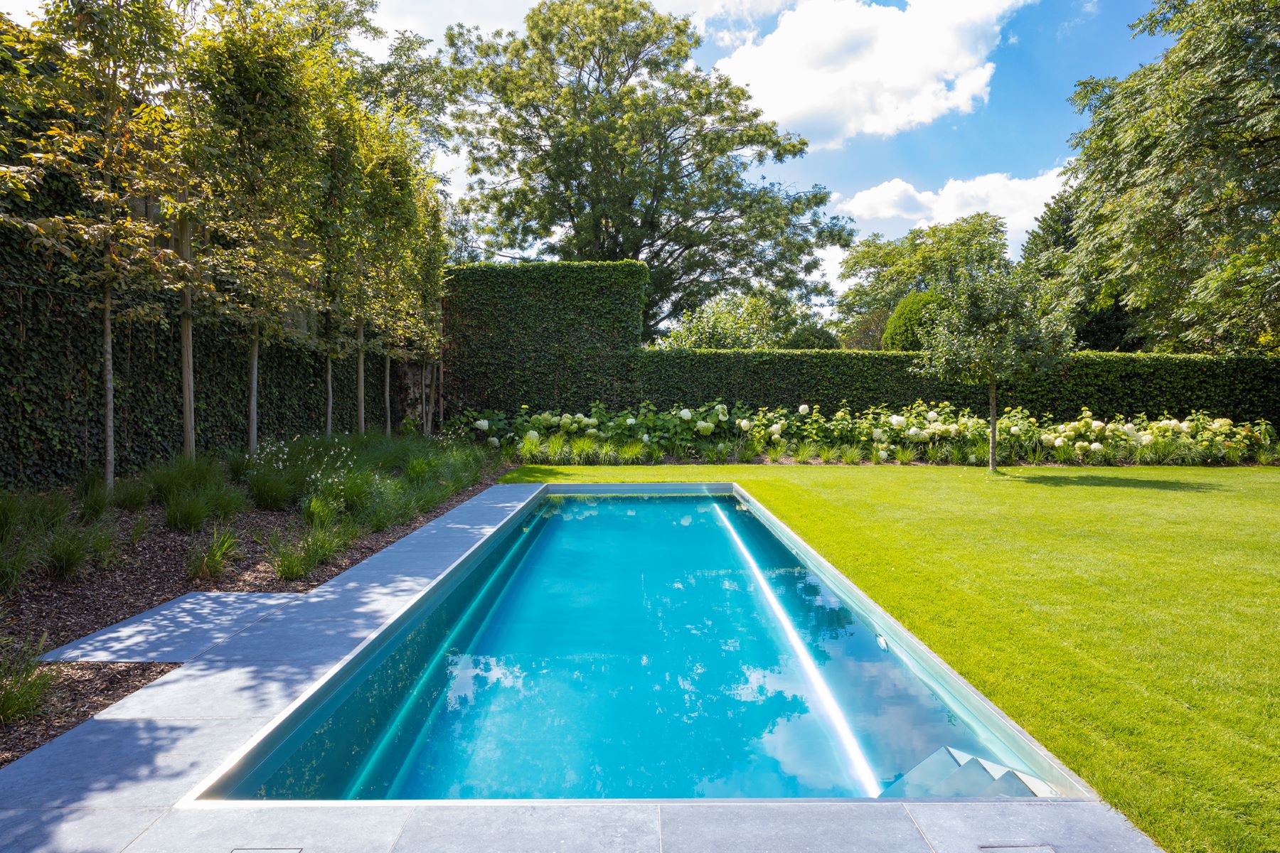 inox zwembad met gras