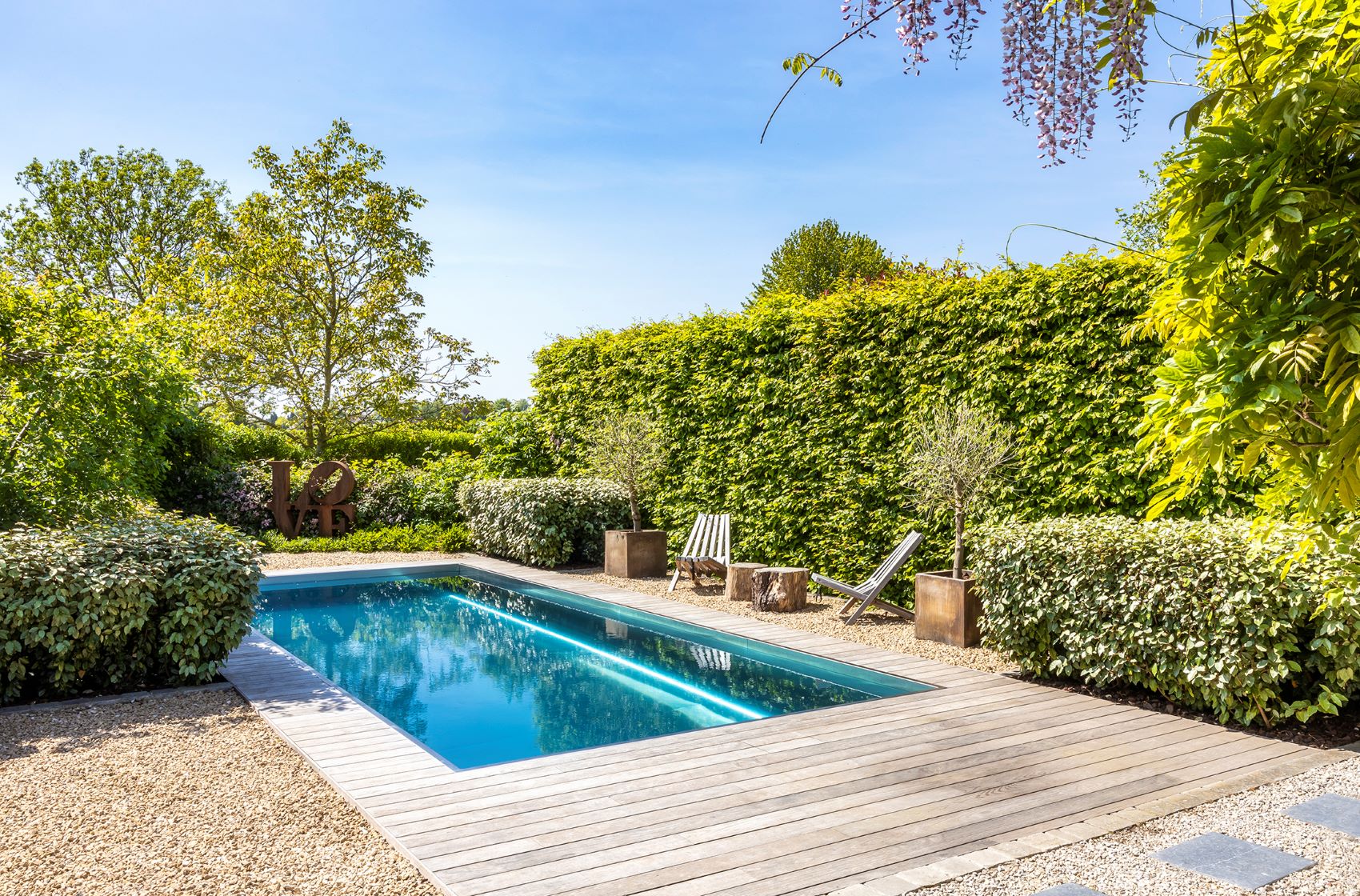 inox zwembad in tuin