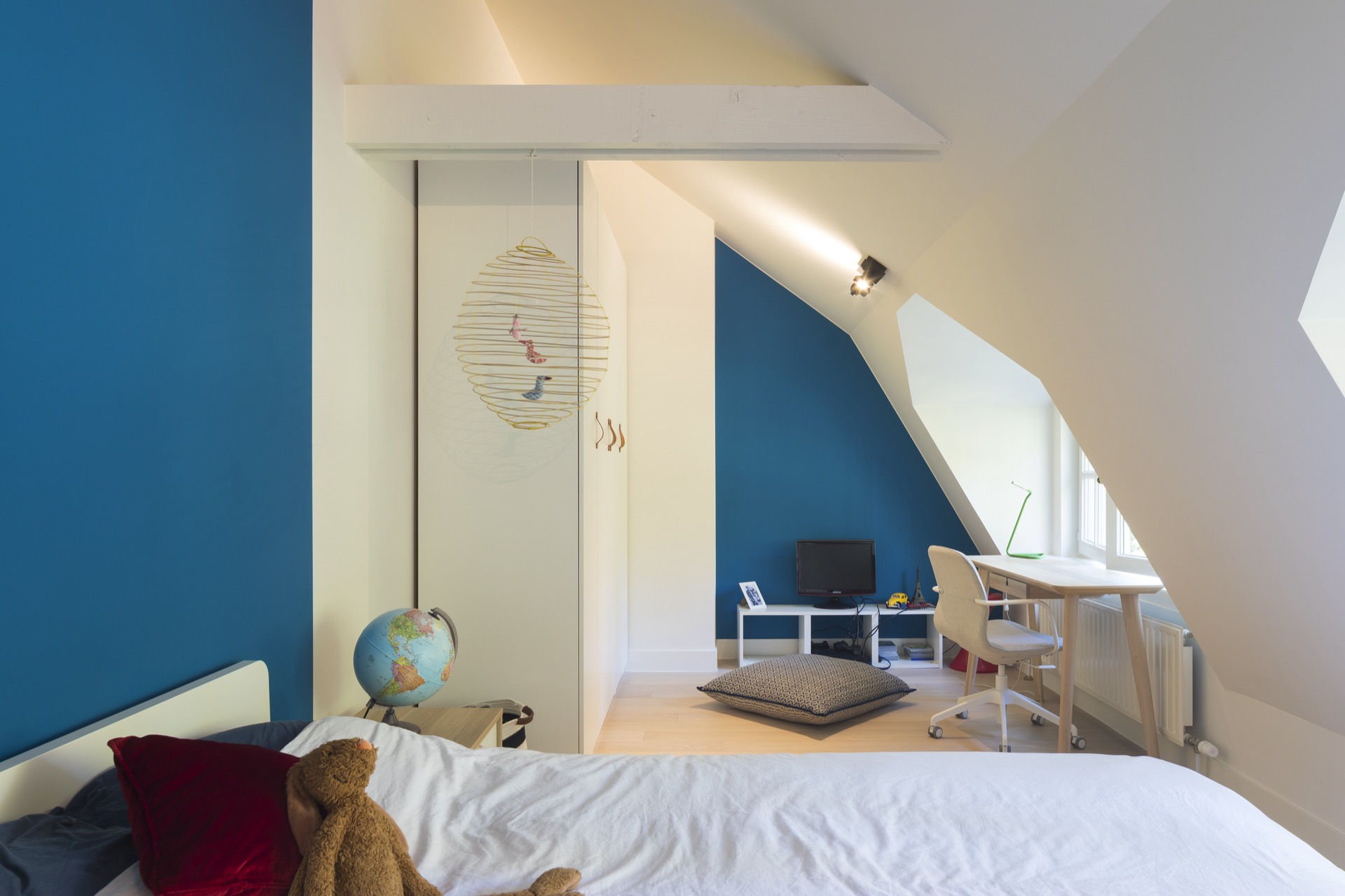 lue slaapkamer voor kinderen