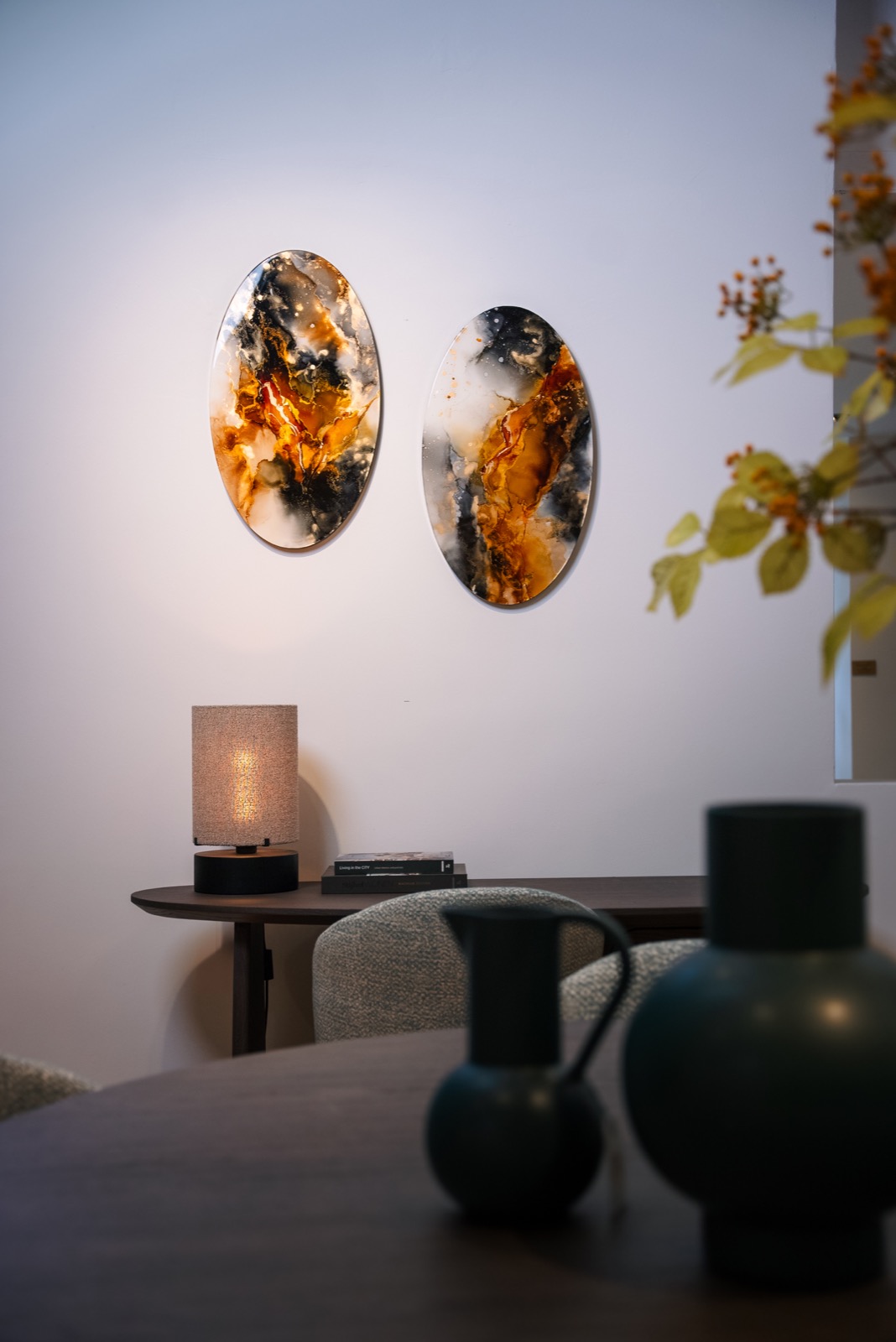 interieur met exclusieve wandkunst