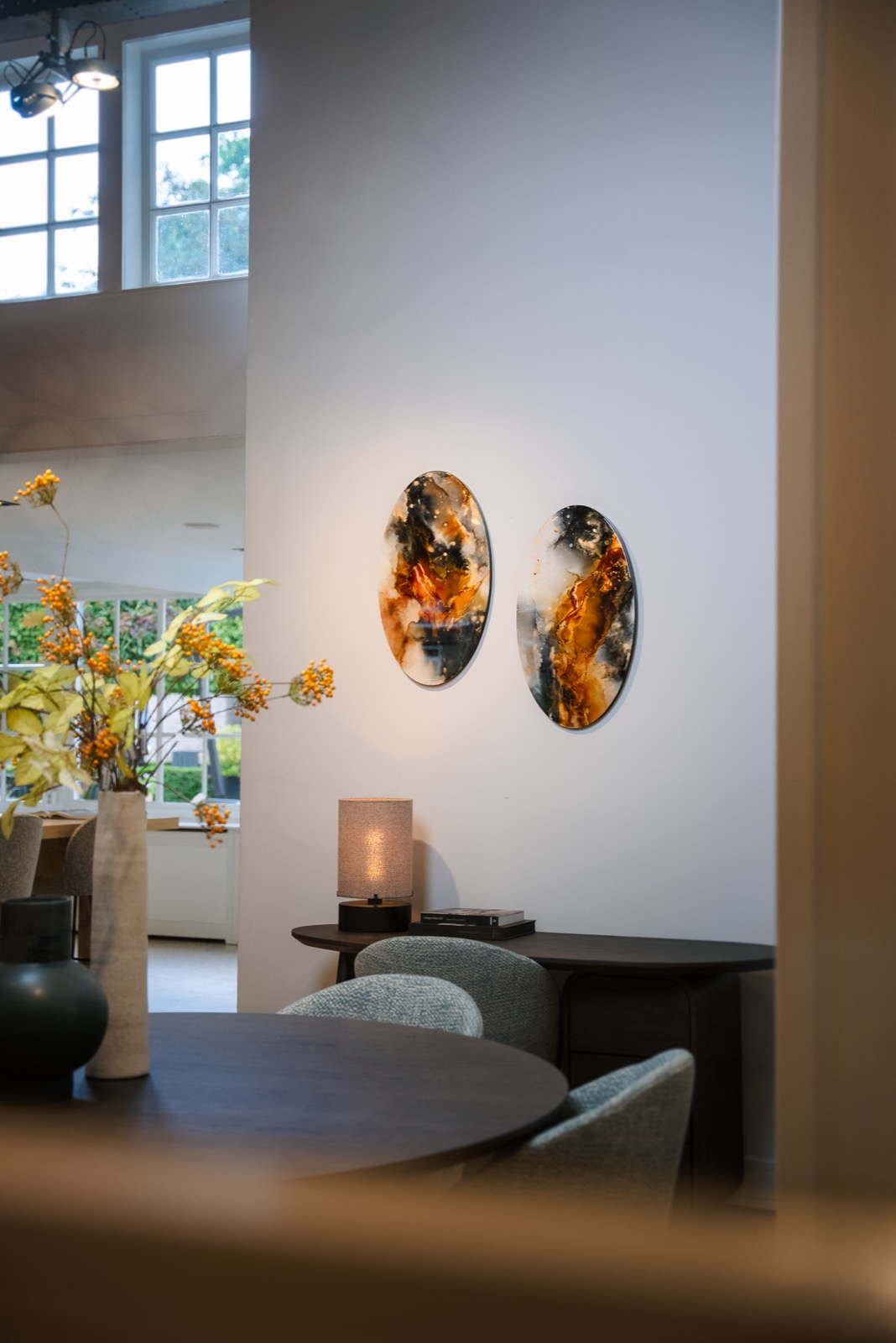 zithoek met luxe kunst