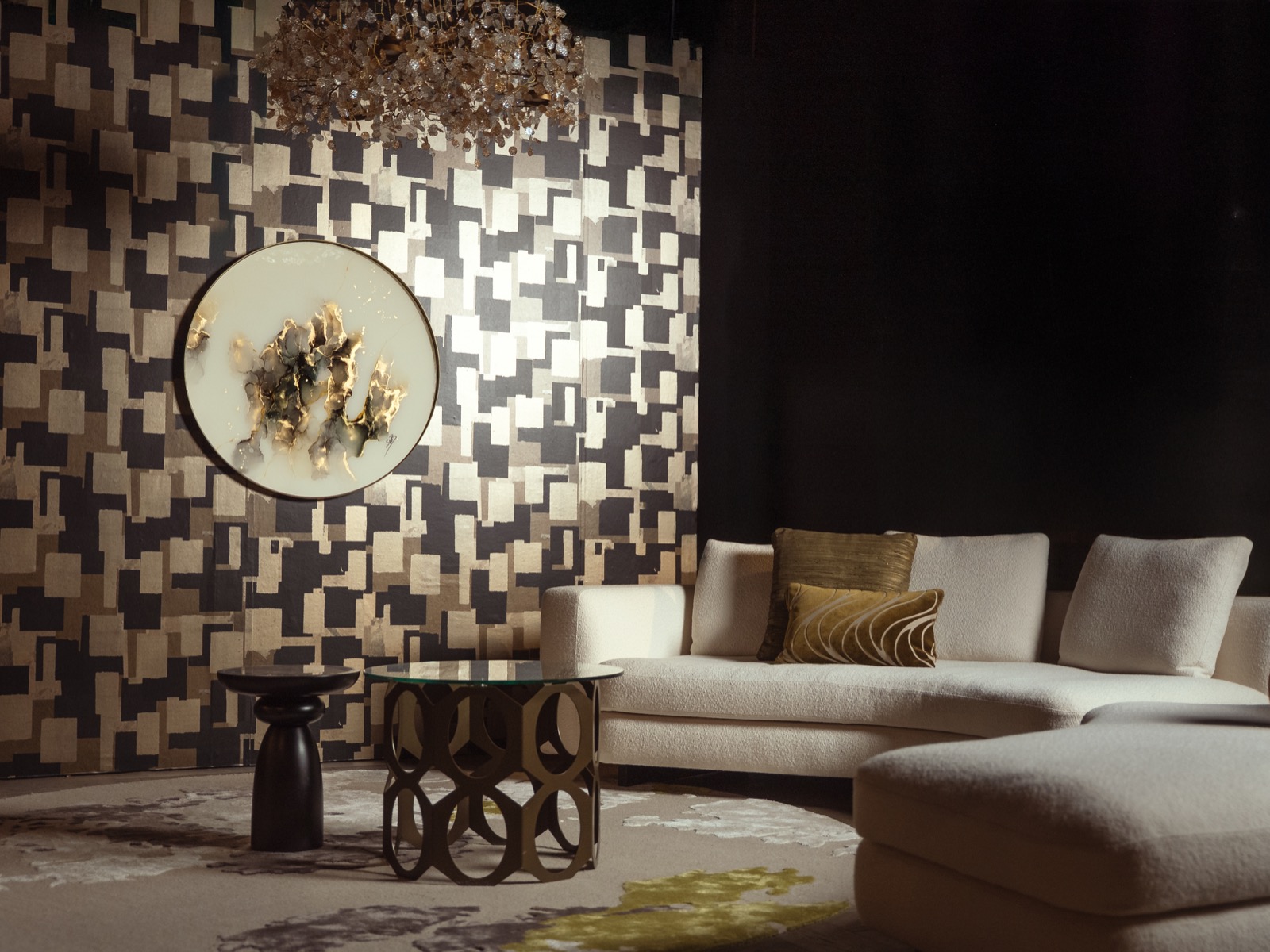 zithoek met luxe kunst