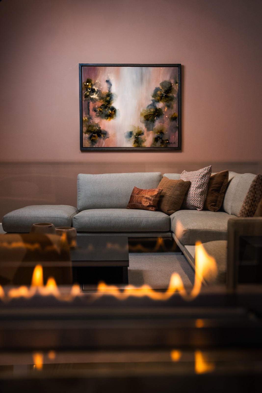 luxe wandkunst boven bank