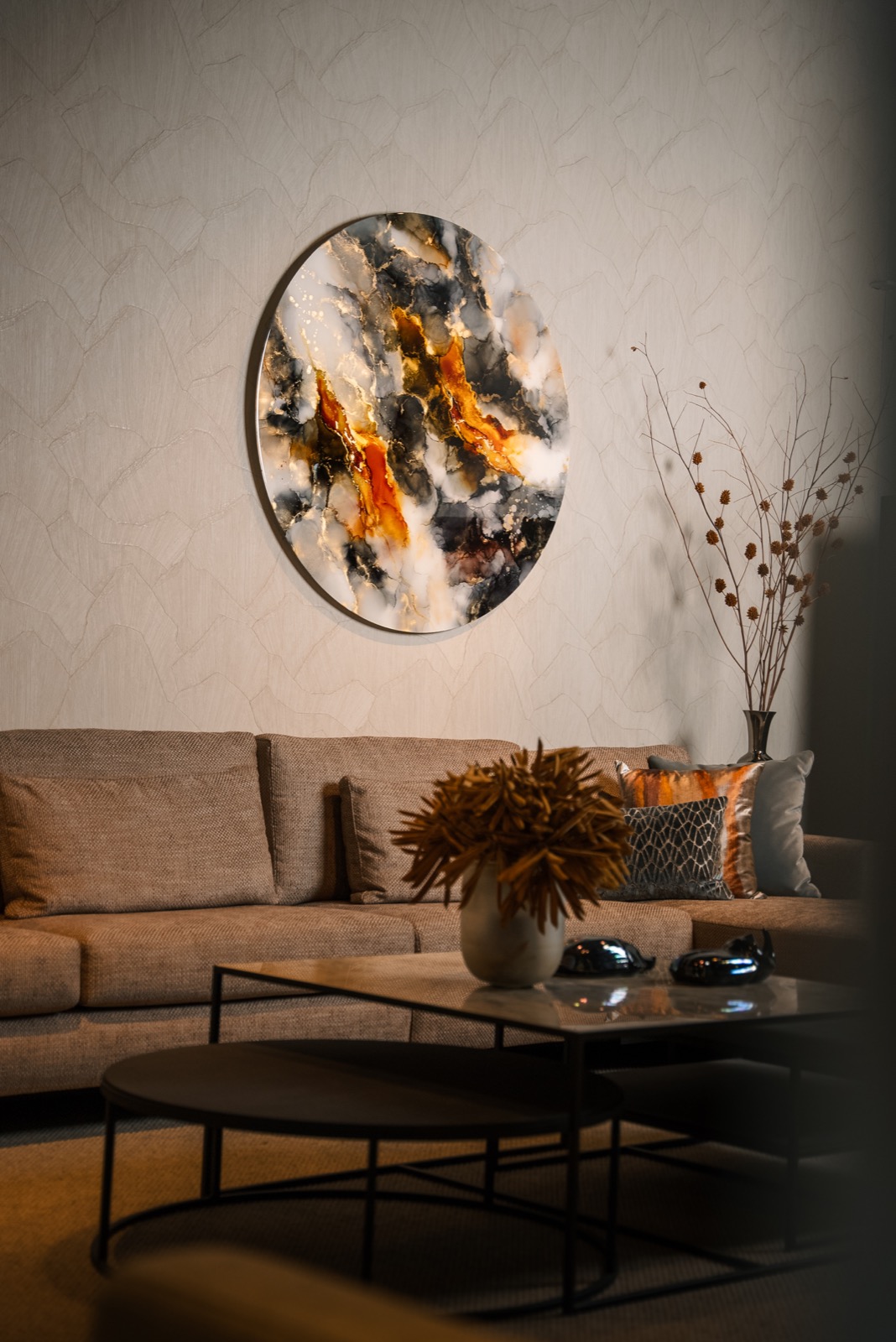 interieur met luxe wandkunst