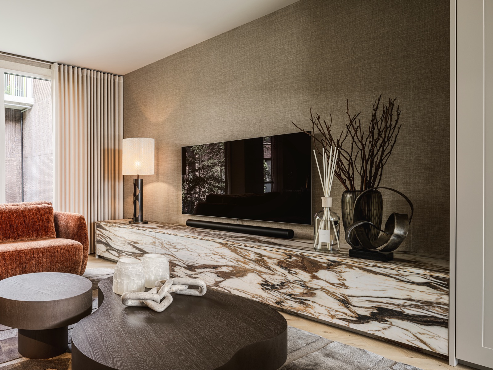 woonkamer met luxe interieur