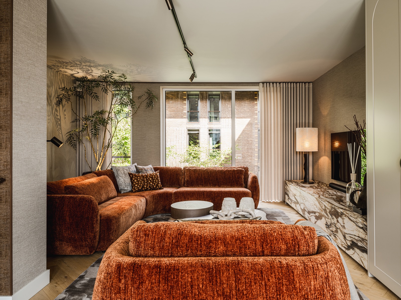 woonkamer met design interieur