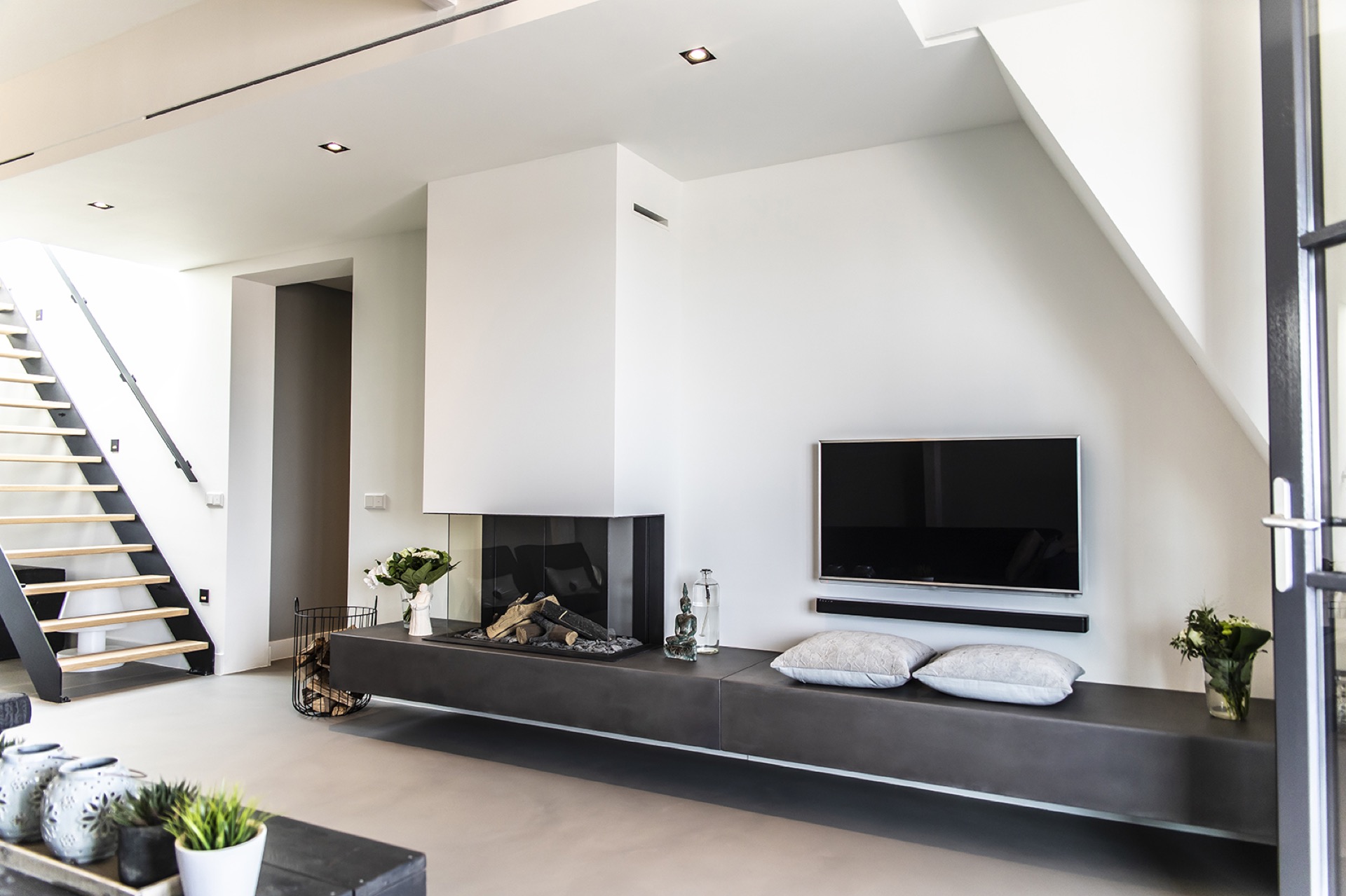 woonkamer met luxe verlichting