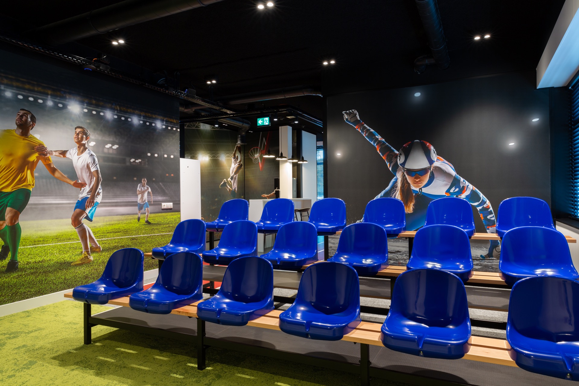 zaal met design verlichting