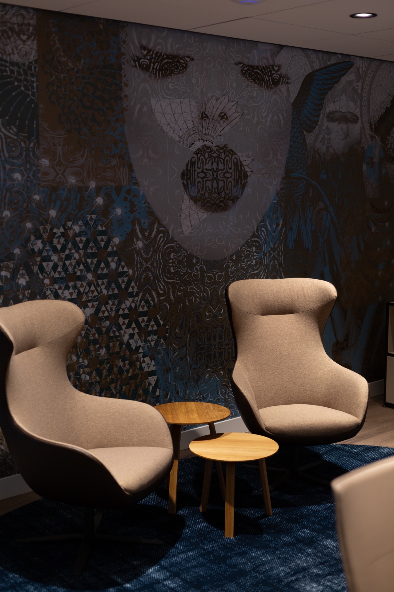 zithoek met luxe lampen