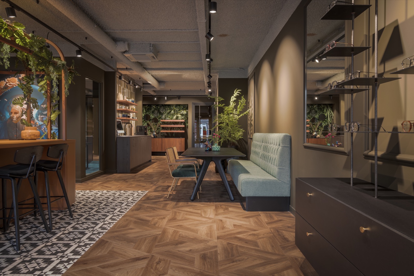 interieur met design verlichting