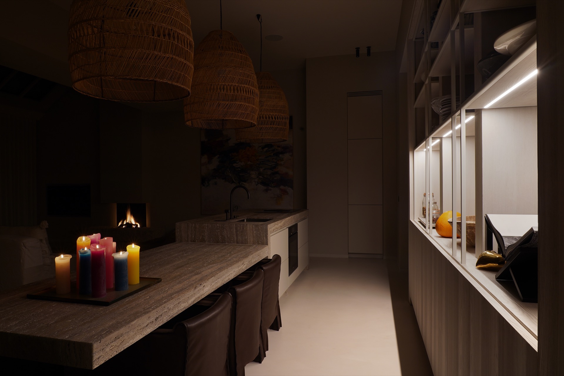 keuken met moderne verlichting