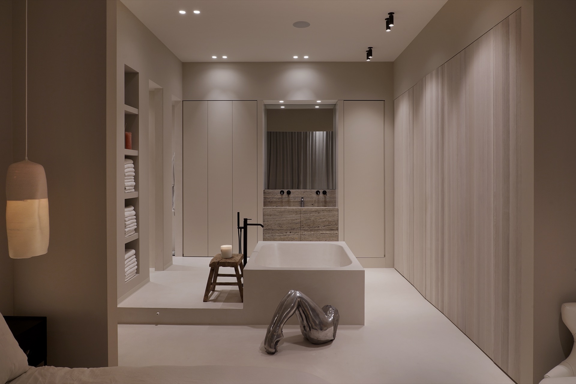 badkamer met design verlichting