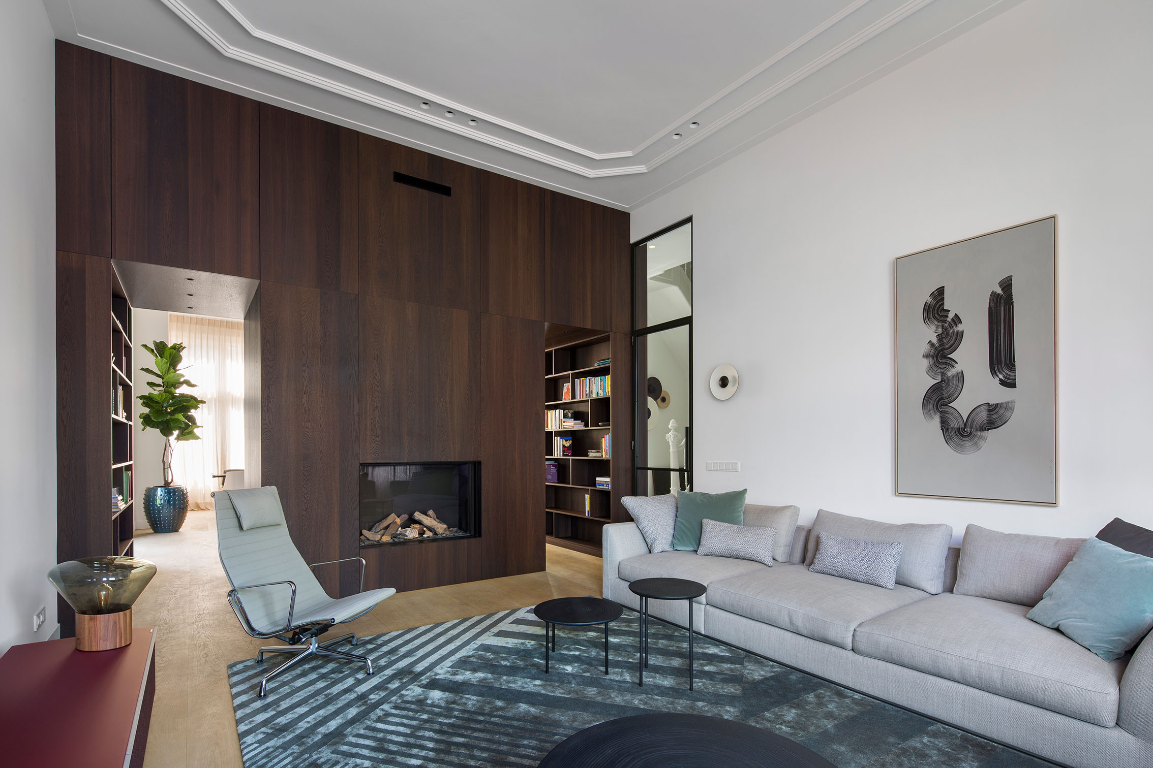 luxe woonkamer met kunst
