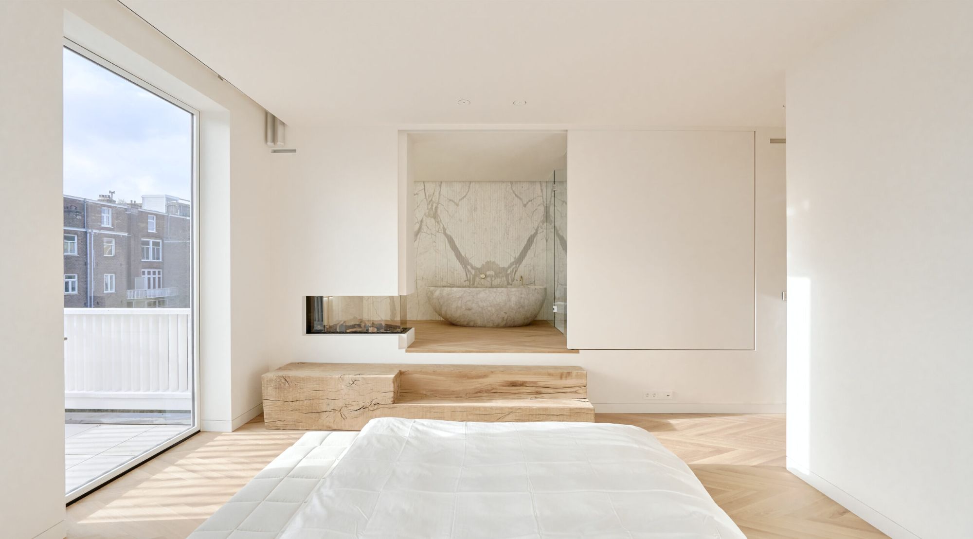 houten vloer in slaapkamer