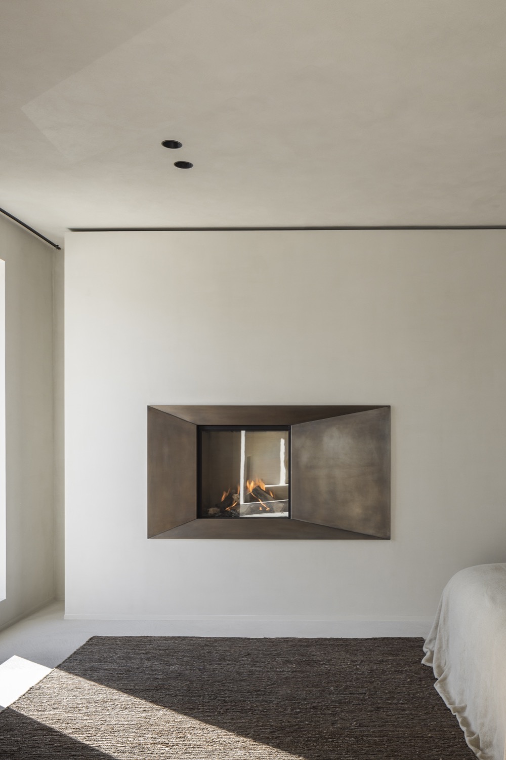 slaapkamer met openhaard