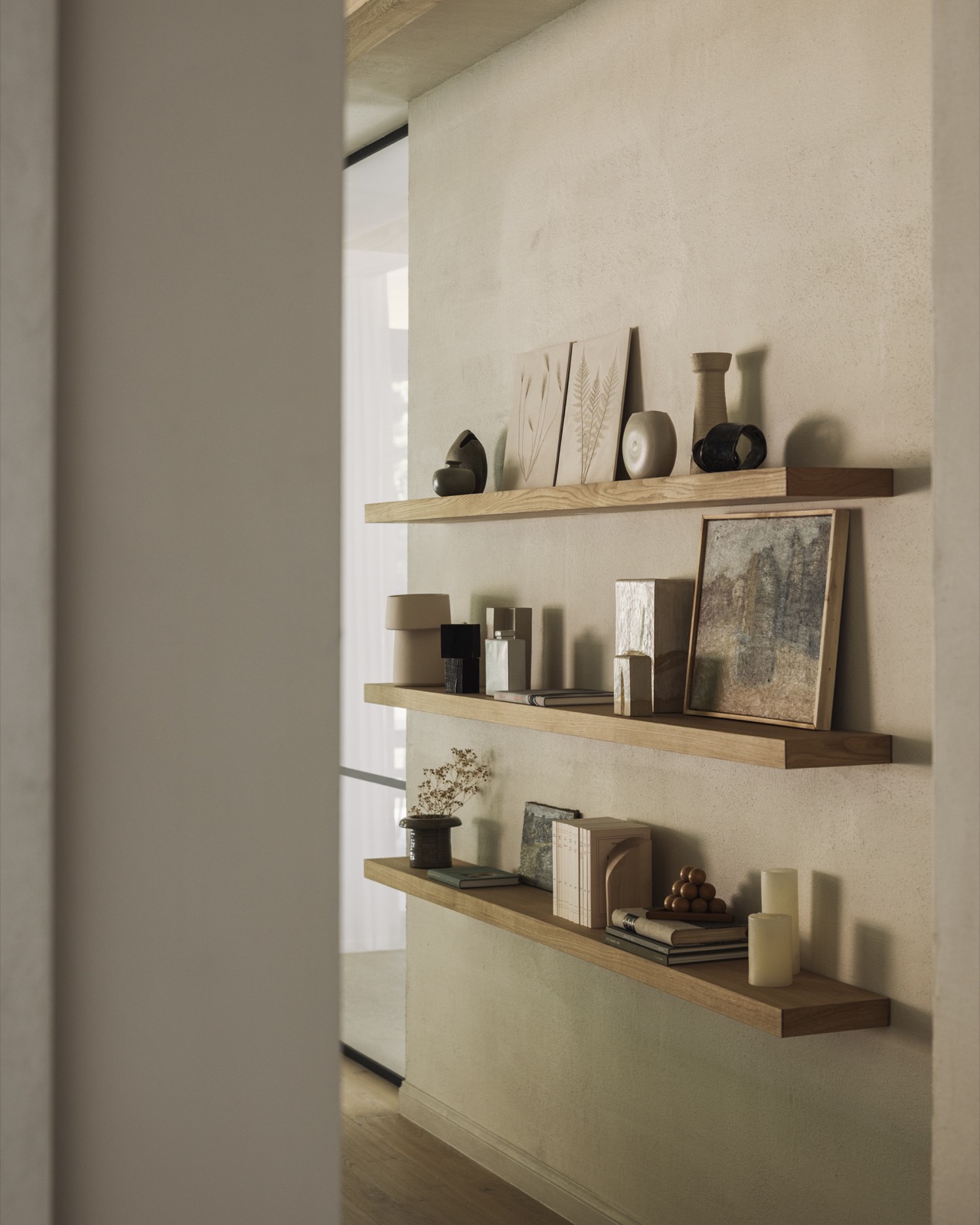 design wand met planken