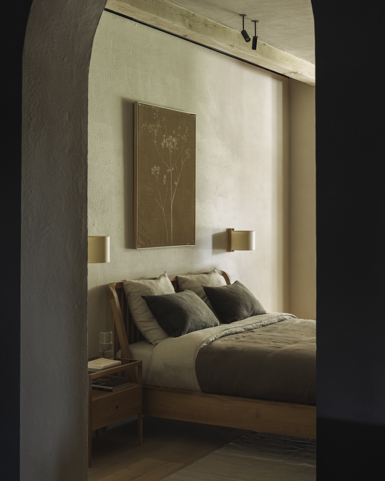 slaapkamer met luxe wanden
