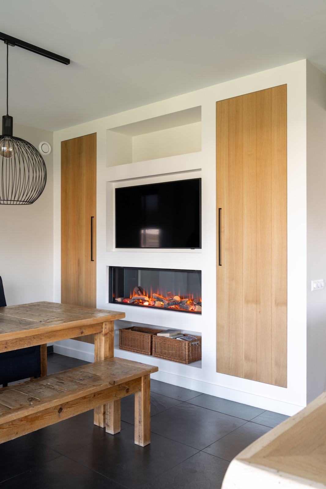 maatwerk kast met haard