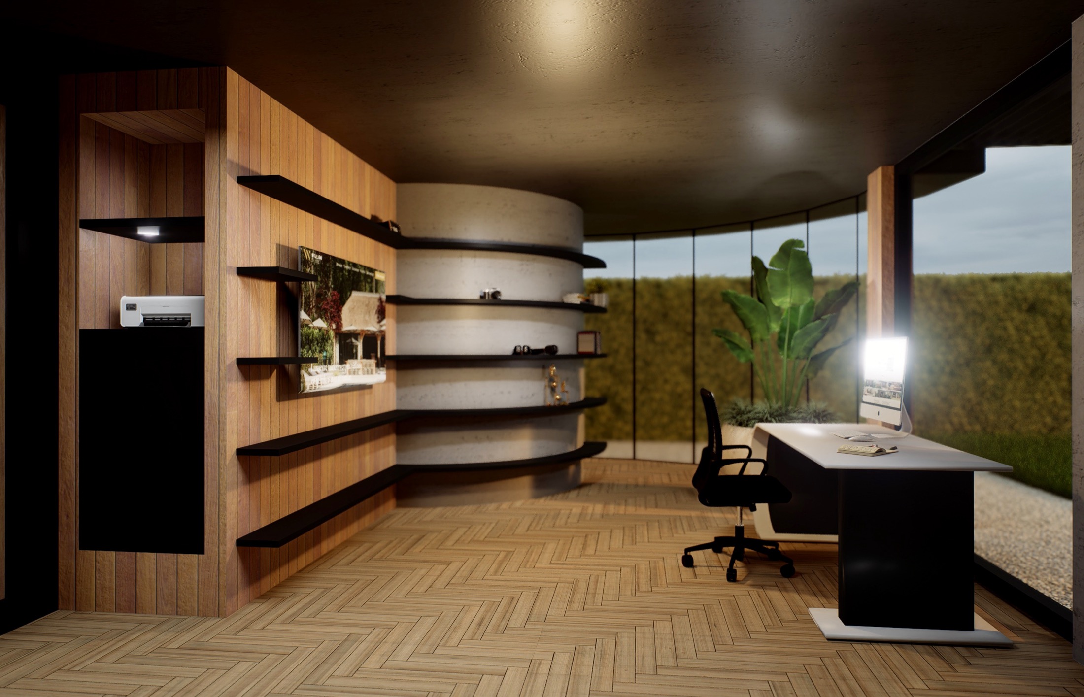 luxe bijgebouw met werkkamer