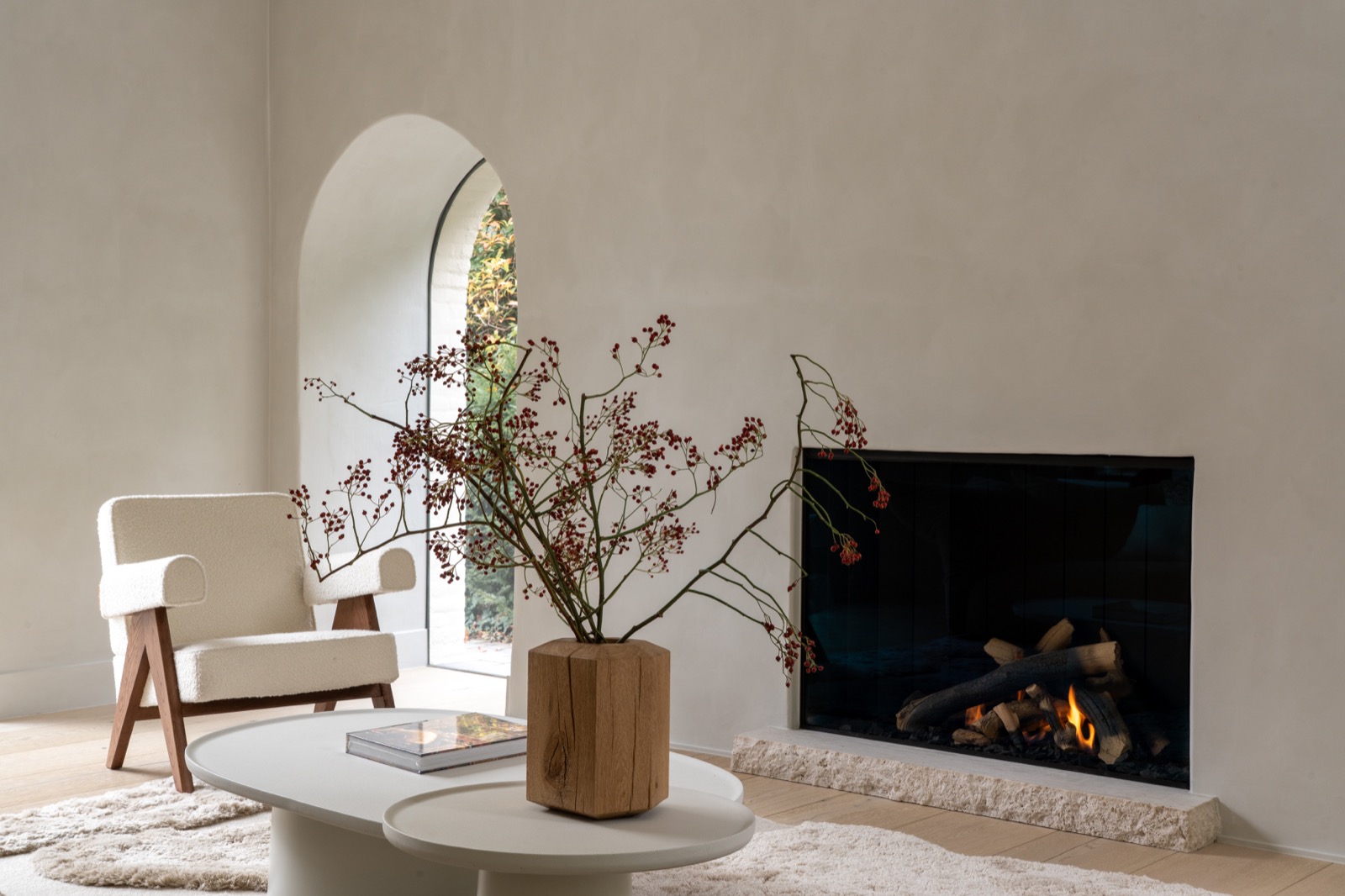 woonkamer met design wandafwerking