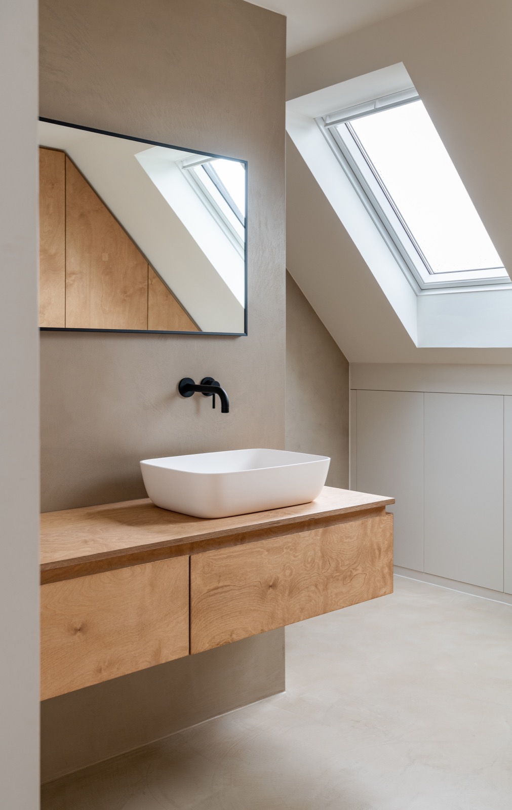 badkamer met microtopping vloeren en wanden