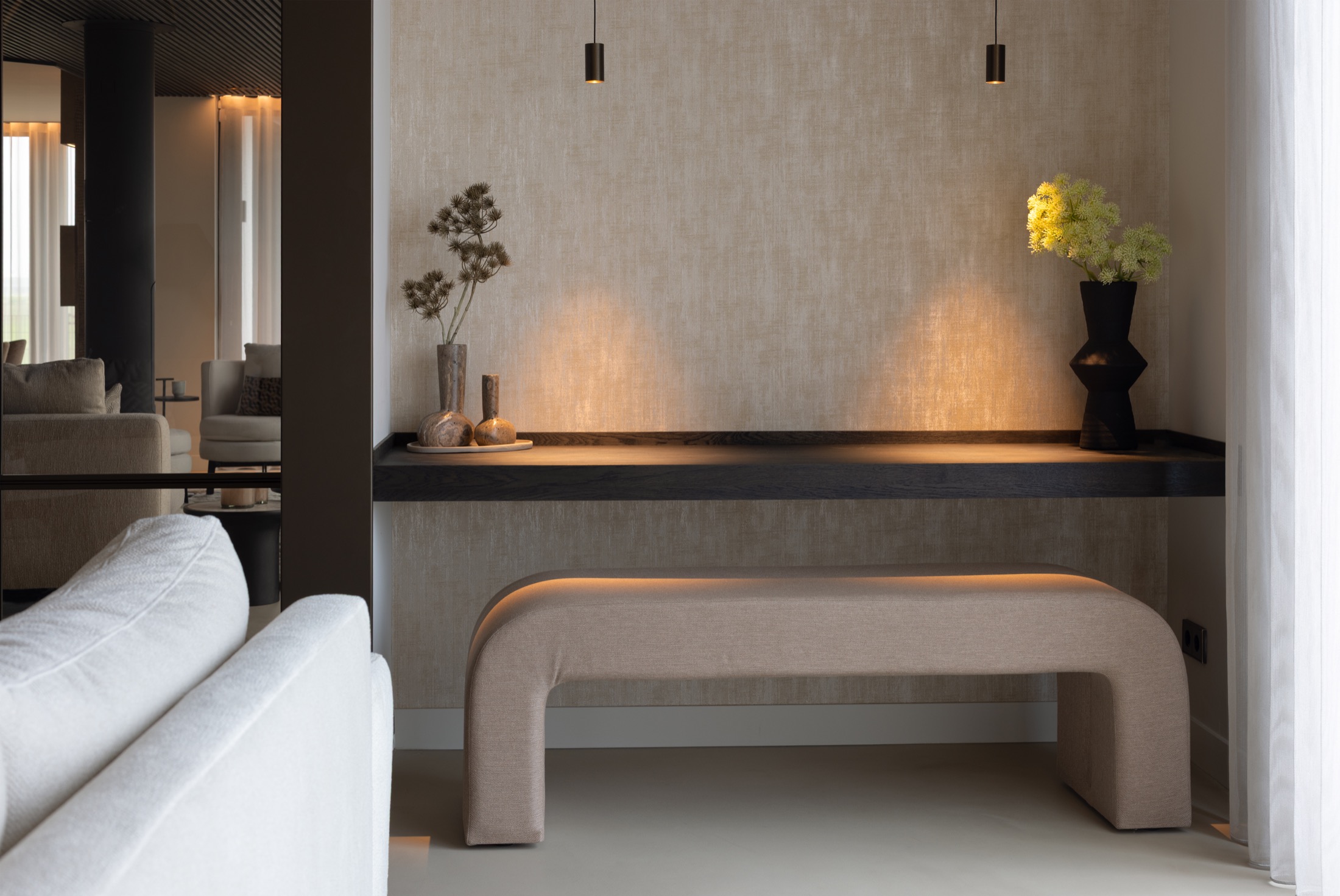 interieur met luxe lampen