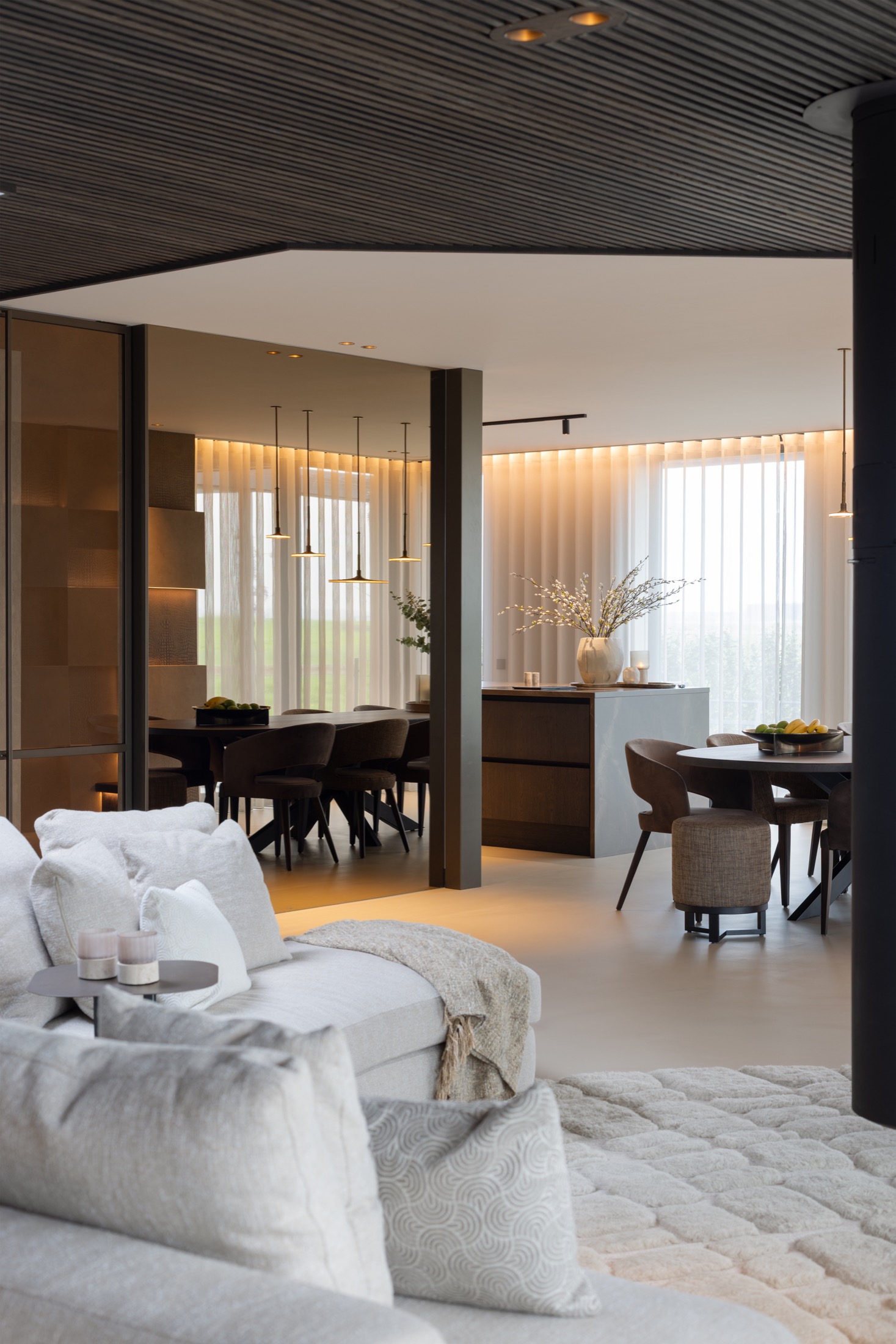 interieur met moderne lampen