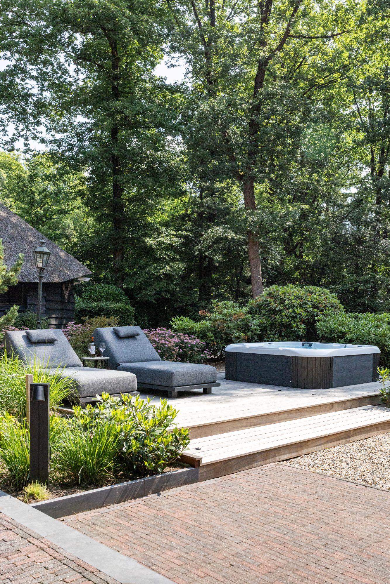 ligbedden op vlonder