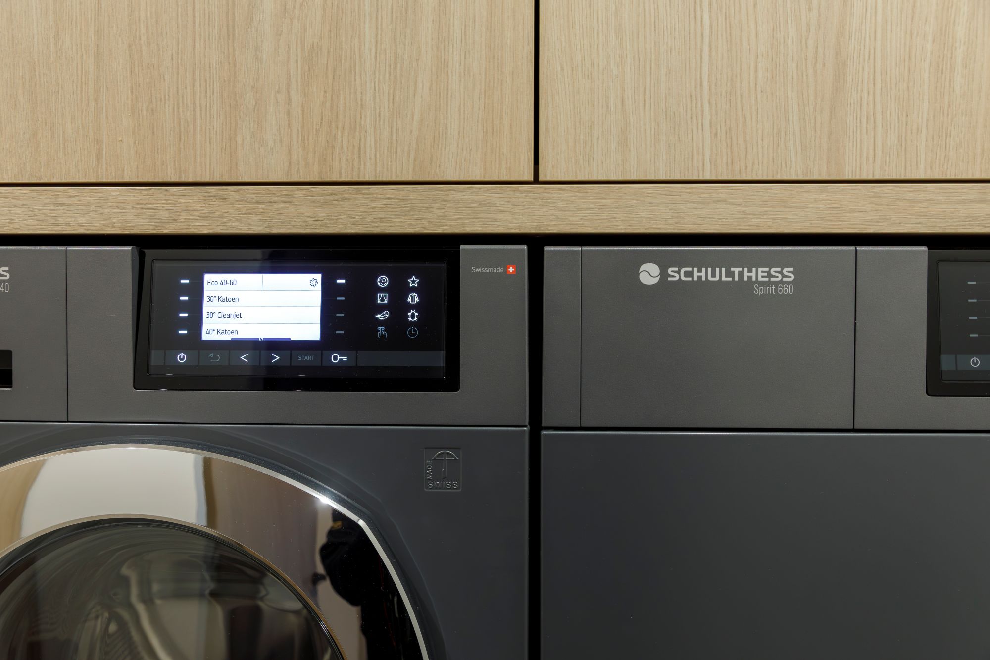 detail ingebouwde wasmachine