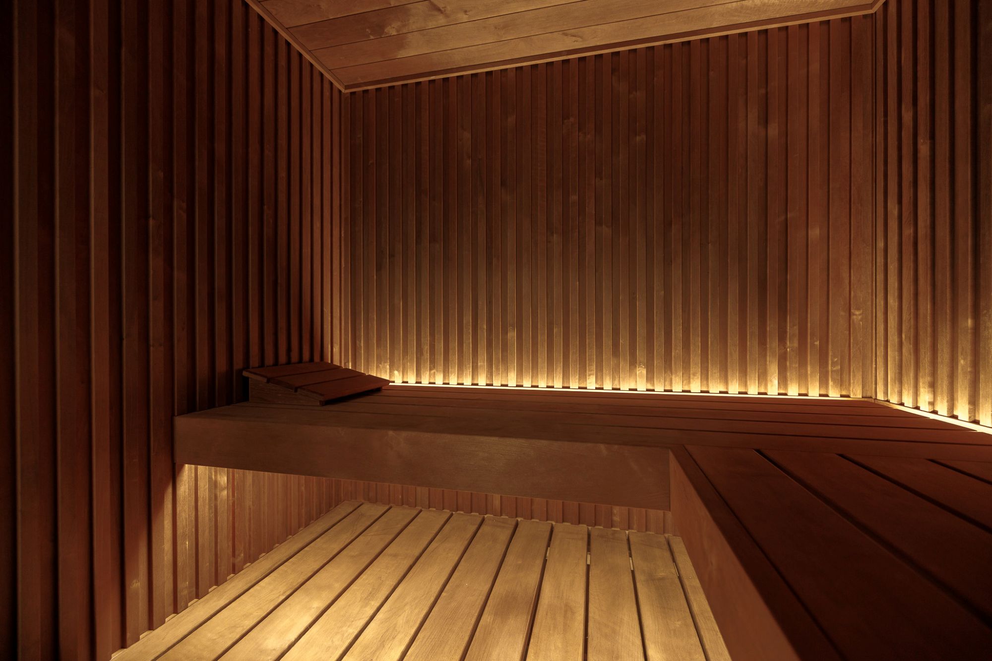 verlichte sauna
