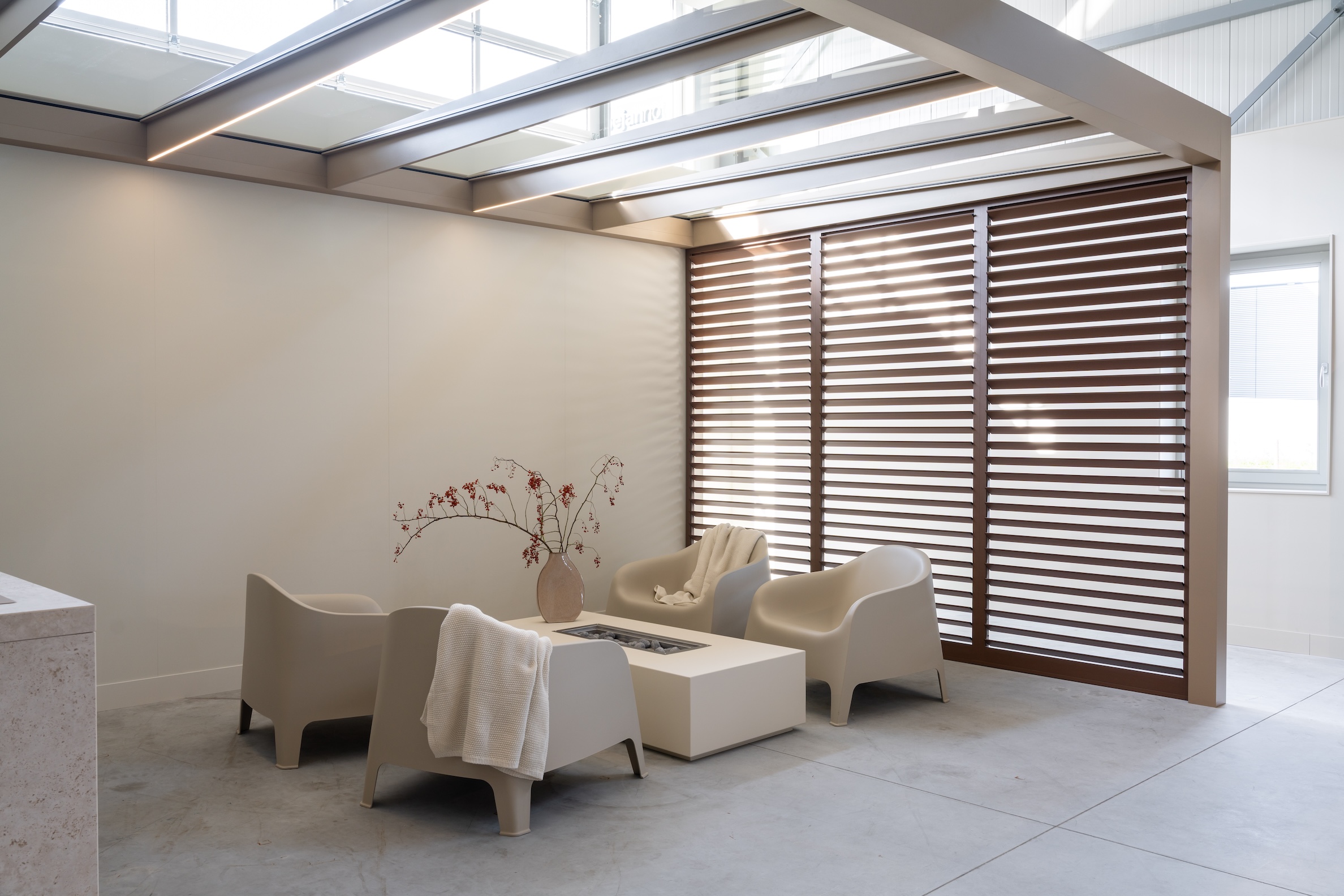 overkapping met vuurtafel